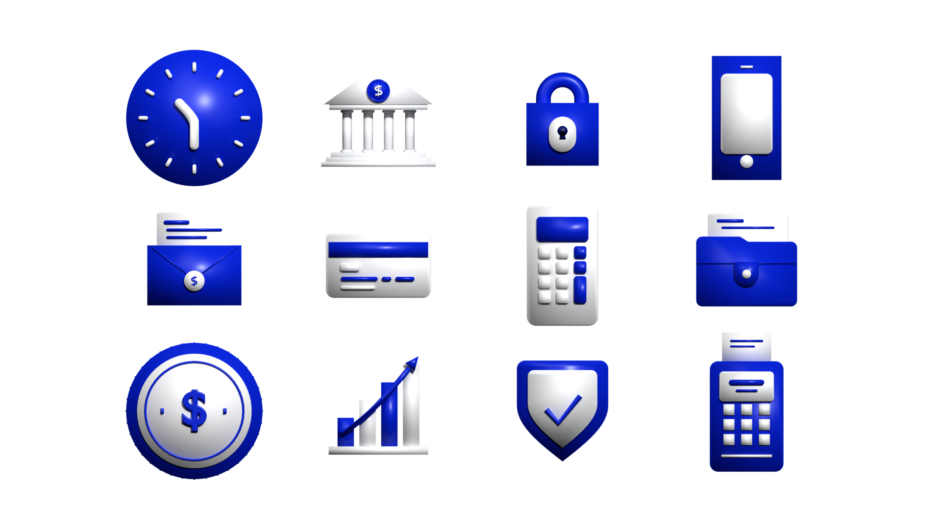 3D Banking & Fintech Design Icon Set