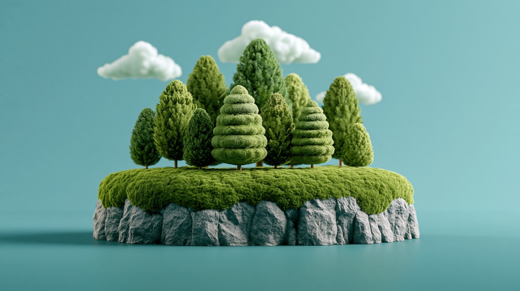 3D Miniature Moss Island Diorama